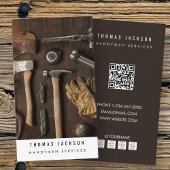 Handyman Carpenter Tools Foto QR Code Visitenkarte
