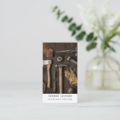 Handyman Carpenter Tools Foto QR Code Visitenkarte (Stehend Vorderseite)