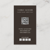 Handyman Carpenter Tools Foto QR Code Visitenkarte (Rückseite)