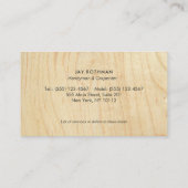 Handyman/Carpenter Tools Zuhause Improvement Wood Visitenkarte (Rückseite)