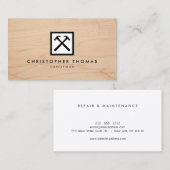 Handyman, Carpenter, Weißes Logo des Builders auf Visitenkarte (Vorne/Hinten)