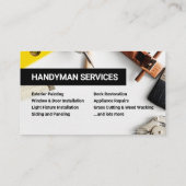 Handyman Carpenter Zuhause Renovations Services Visitenkarte (Rückseite)