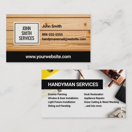 Handyman Carpenter Zuhause Renovations Services Visitenkarte (Vorne/Hinten)