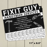 Handyman Carpentry Tee Off Phone Number Flyer<br><div class="desc">Schwarzweiß Handyman Carpentry Tee Off Phone Number Advertising Flyer</div>