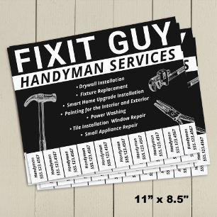 Handyman Carpentry Tee Off Phone Number Flyer