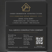 Handyman Construction Black Gold QR Code Visitenkarte
