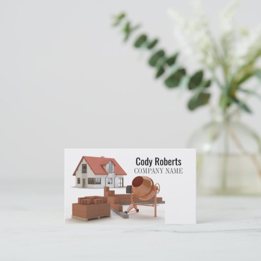 Handyman Construction Builder Bricklayer Mauerwerk Visitenkarte (Stehend Vorderseite)