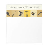 Handyman Construction Buildern Honey Do List Notizblock (Vorderseite)
