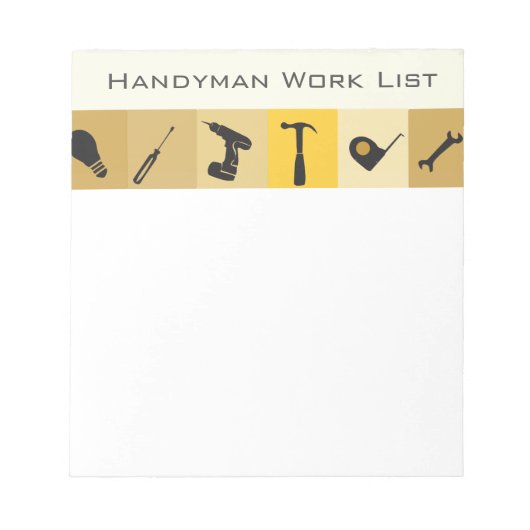 Handyman Construction Buildern Honey Do List Notizblock (Vorderseite)