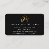 Handyman Construction QR-Code Silber Metallic Visitenkarte (Vorderseite)