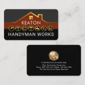 Handyman Construction Service Gold Rooftop Visitenkarte (Vorne/Hinten)