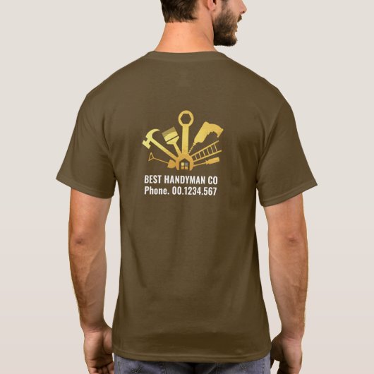 Handyman Construction Tools Placard T-Shirt (Rückseite)
