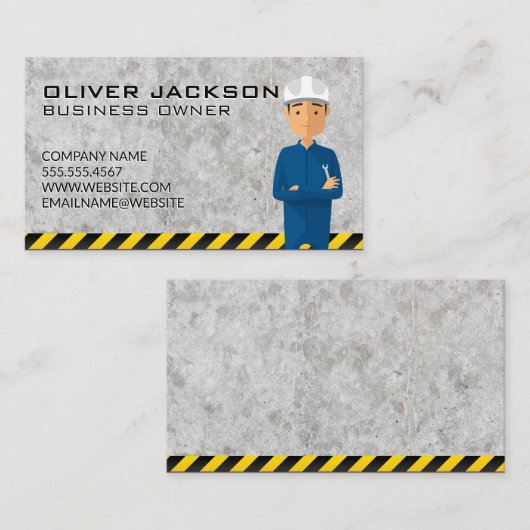Handyman Construction Worker Visitenkarte (Vorne/Hinten)