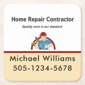 Handyman Contractor Zuhause Repair Office Rechteckiger Pappuntersetzer (Vorderseite)