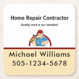 Handyman Contractor Zuhause Repair Office Rechteckiger Pappuntersetzer