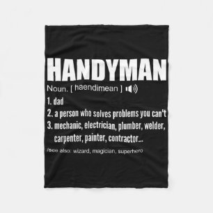 Handyman Definition T-Shirts Funny Vater Handyman Fleecedecke