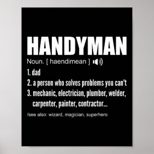 Handyman Definition T-Shirts Funny Vater Handyman  Poster