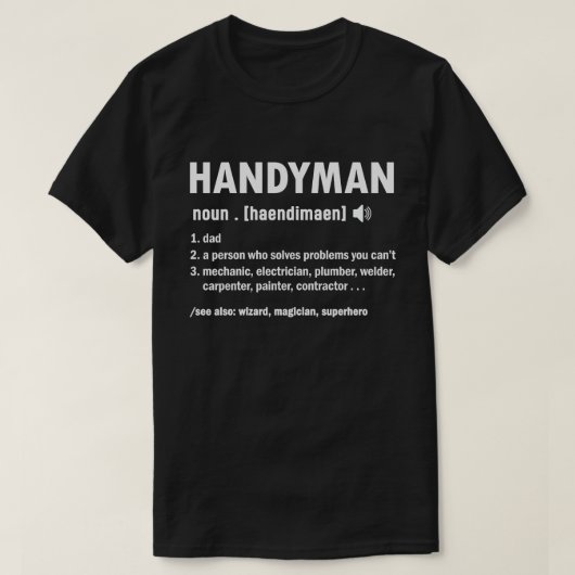Handyman Definition Vater Handyman Vatertag T-Shirt (Design vorne)