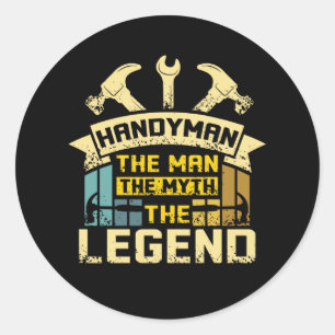 Handyman der Mann der Mythos der Legende Runder Aufkleber
