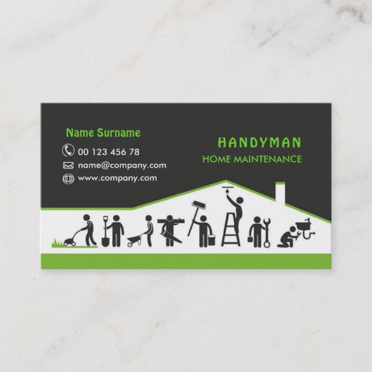 Handyman-Dienste, Zuhause-Wartung Visitenkarte (Vorderseite)