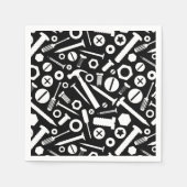 Handyman DIY Mister Fixit Hammer Nuts Bolts Tools Serviette (Vorderseite)