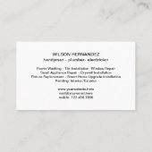 HANDYMAN DRUCKREPARATUR 24/SILBER SCHWARZGELB VISITENKARTE (Rückseite)