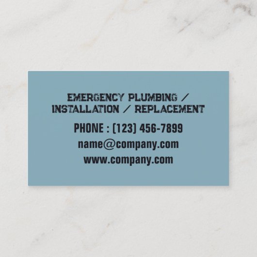 Handyman Faucet Pipe Plumber Service Plumber Visitenkarte (Rückseite)