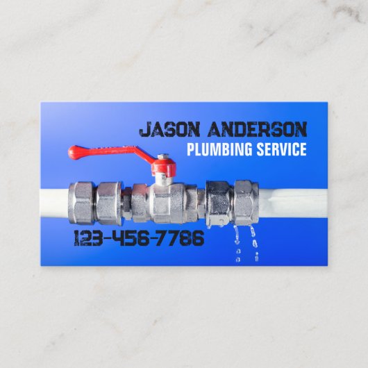 Handyman Faucet Pipe Plumber Service Plumber Visitenkarte (Vorderseite)