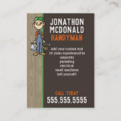 Handyman Fix-IT Carpenter Painter Job Search Verdi Visitenkarte (Rückseite)