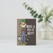 Handyman Fix-it Carpenter Painter Plumber Unique Visitenkarte (Stehend Vorderseite)