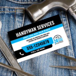 HANDYMAN FIX IT TYP DRINGEND REPARATUR BLACK Blue Visitenkarte