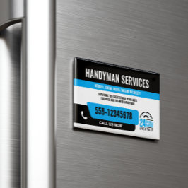 HANDYMAN FIX IT TYP DRINGEND REPARATURBLACK BLUE MAGNETISCHE VISITENKARTE