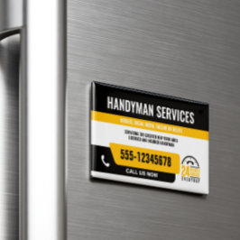 HANDYMAN FIX IT-TYP DRINGEND REPARATURBLACK YELLOW MAGNETISCHE VISITENKARTE