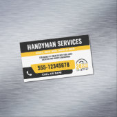 HANDYMAN FIX IT-TYP DRINGEND REPARATURBLACK YELLOW MAGNETISCHE VISITENKARTE (Beispiel)