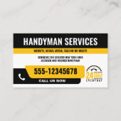 HANDYMAN FIX IT-TYP DRINGEND REPARATURBLACK YELLOW VISITENKARTE (Vorderseite)