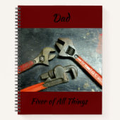 Handyman Fixer für alles Rote Handgelenkte Wrenche Notizblock (Vorderseite)