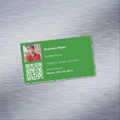 Handyman forest green Foto QR Code Magnetische Visitenkarte (Beispiel)