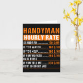 Handyman Funny Hourly Rate Meme - Daddy Grandpa  Karte (Gelbe Blume)