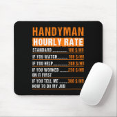 Handyman Funny Hourly Rate Meme - Daddy Grandpa  Mousepad (Mit Mouse)