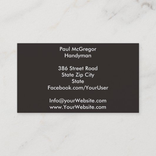 Handyman Geschäft Card Visitenkarte (Vorderseite)