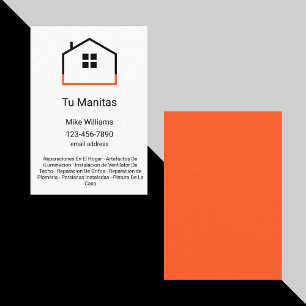 Handyman-Geschäftskarten Spanische Sprache Visitenkarte