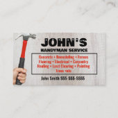 Handyman Hammer and nails Business Card Visitenkarte (Vorderseite)