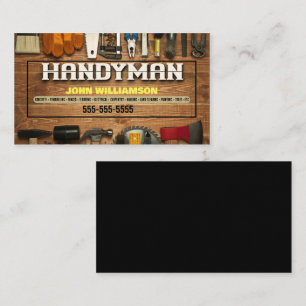 Handyman Hammer and nails Business Card Visitenkarte