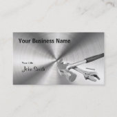 Handyman Hammer and Tools Beruflich Metal Visitenkarte (Vorderseite)