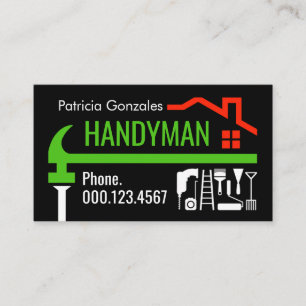 Handyman Hammer Dachreparatur Fix-It Visitenkarte