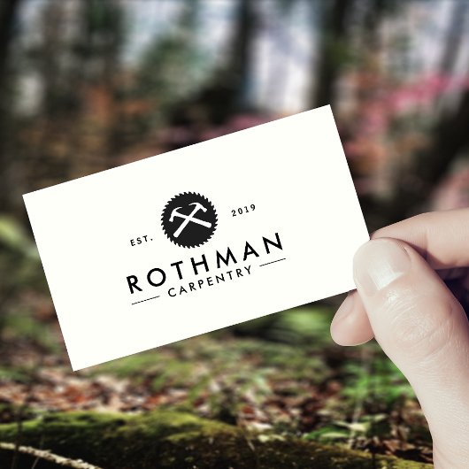 Handyman Hammer und Saw Carpenter Visitenkarte