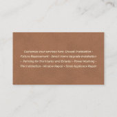 Handyman Hammer Wrench Pliers Construction Visitenkarte (Rückseite)