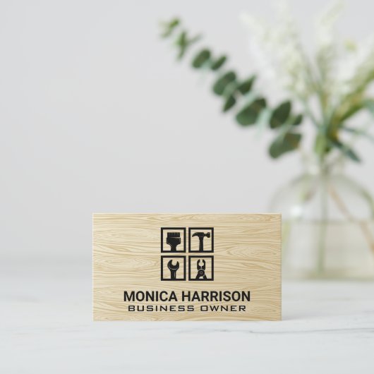 Handyman Hardware Tools | Holzkörner Visitenkarte (Stehend Vorderseite)