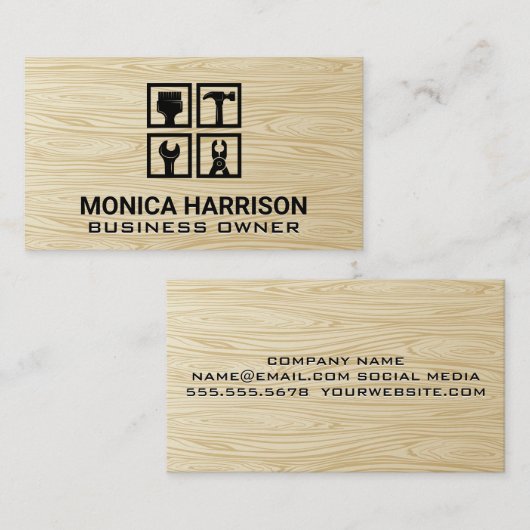 Handyman Hardware Tools | Holzkörner Visitenkarte (Vorne/Hinten)