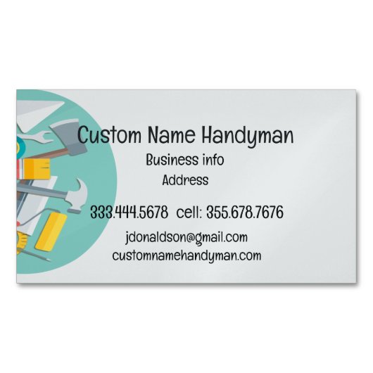 Handyman Herr Fixit Custom Business Cards Magnetische Visitenkarte (Vorderseite)
